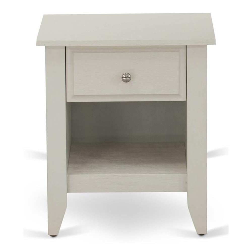 East West Furniture GA-0C-ET Gallatin Night Stand - Rectangle End Table with a Drawer for Bedroom, 18x21 Inch Inch, Wirebrushed Buttercream